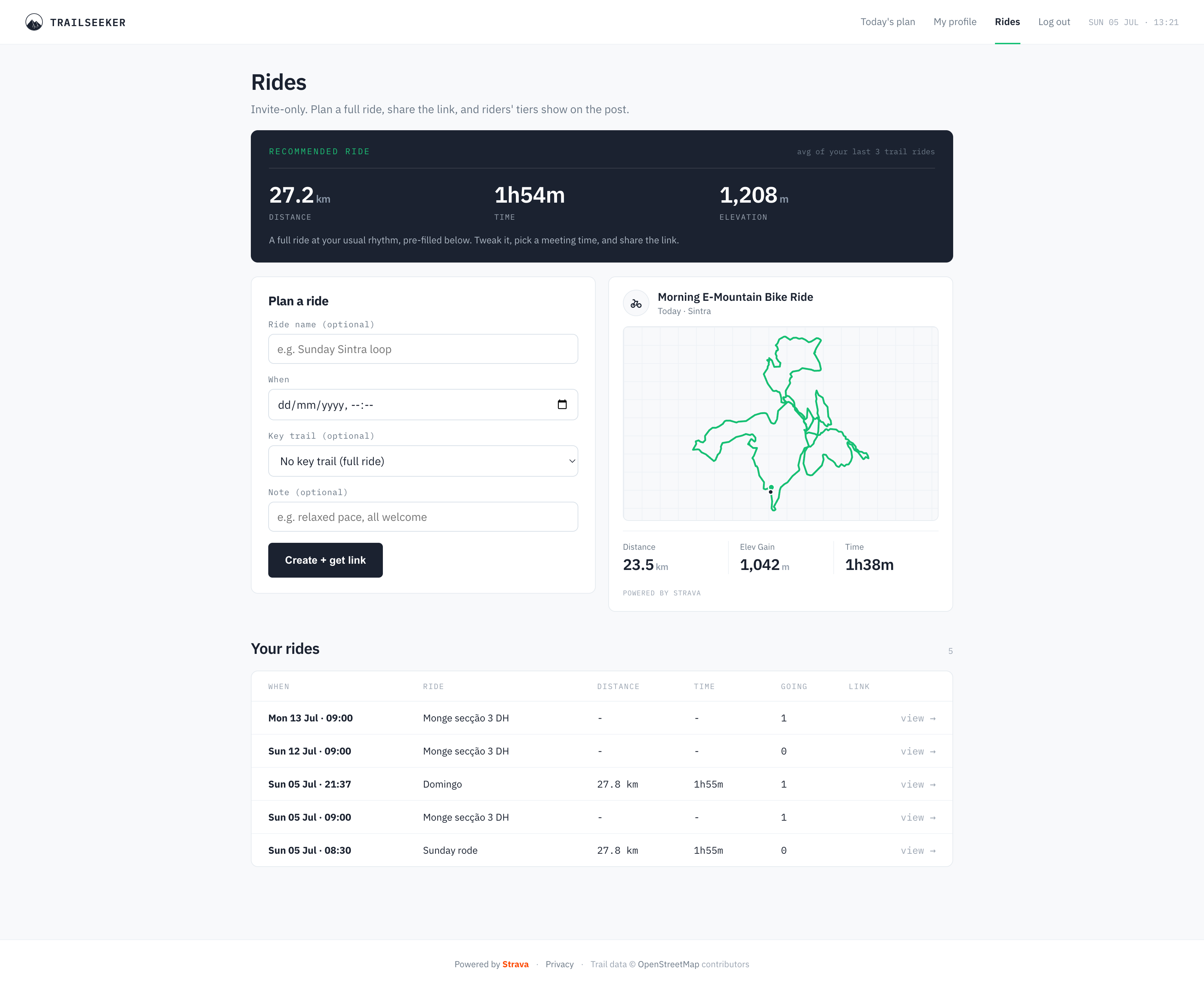 Rides — plan and share group rides.
